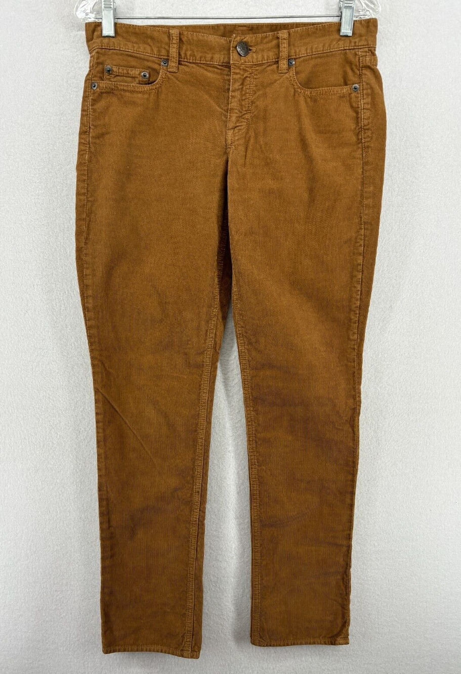 J.CREW Jeans Womens 27S City Fit Corduroy Slim Straight Leg Pants Cotton Brown